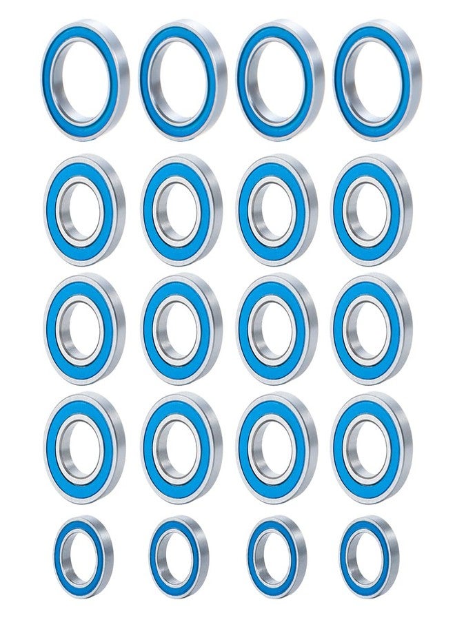 WEFEINO 20Pcs Blue Rubber Seals RC Ball Bearing Kit for All Tamiya TT-01 RC Crawler Car - Image 1